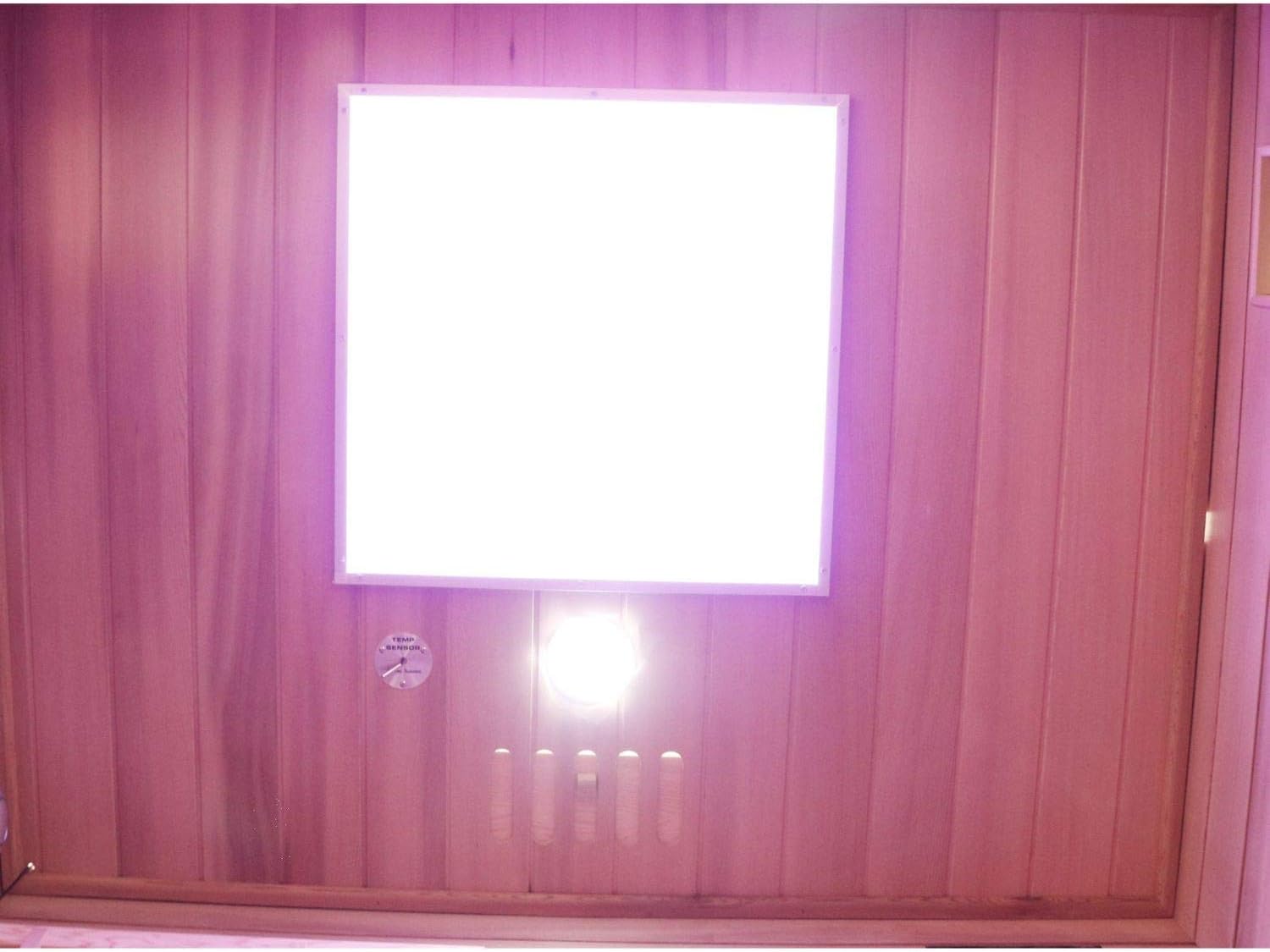 Dewello® Infrarotkabine Infrarotsauna Pierson PRO 135x105 für 1-2 Personen aus Hemlock und Zedern Holz mit Duo Vollspektrumstrahler, Bodenstrahler, LED-Farblicht, Bluetooth, FM,MP3,USB