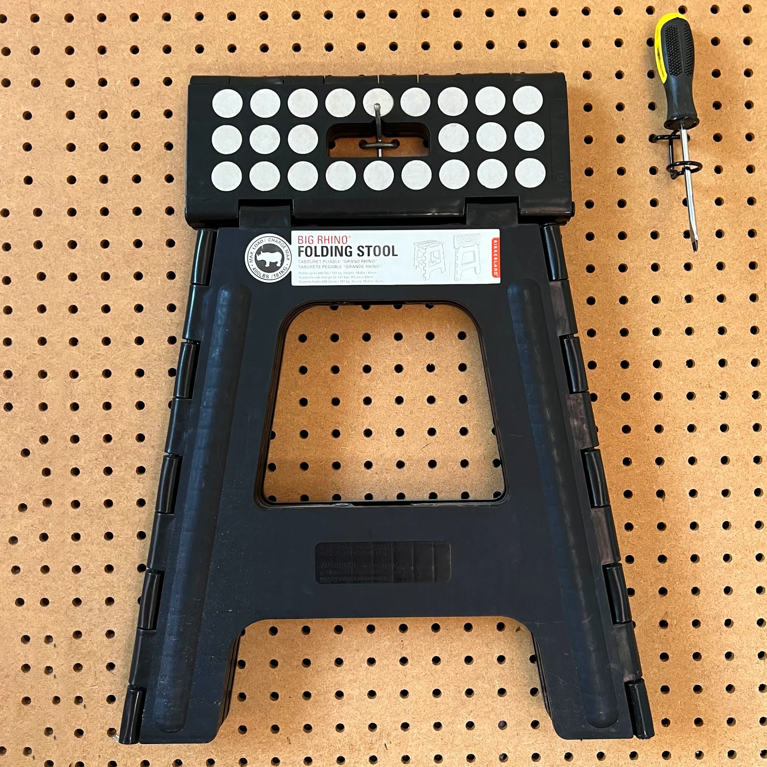 Rhino® II Tall Folding Step Stool Black