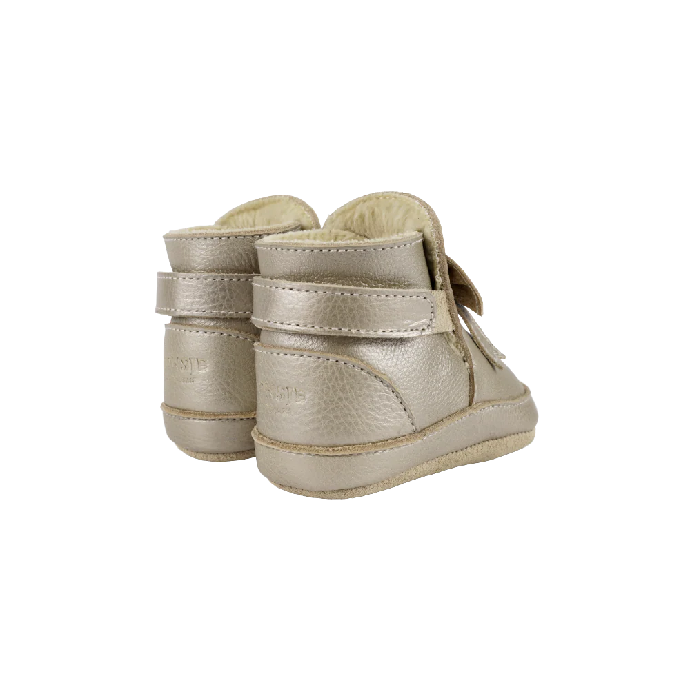 Cubow Booties | Champagne Metallic Leather
