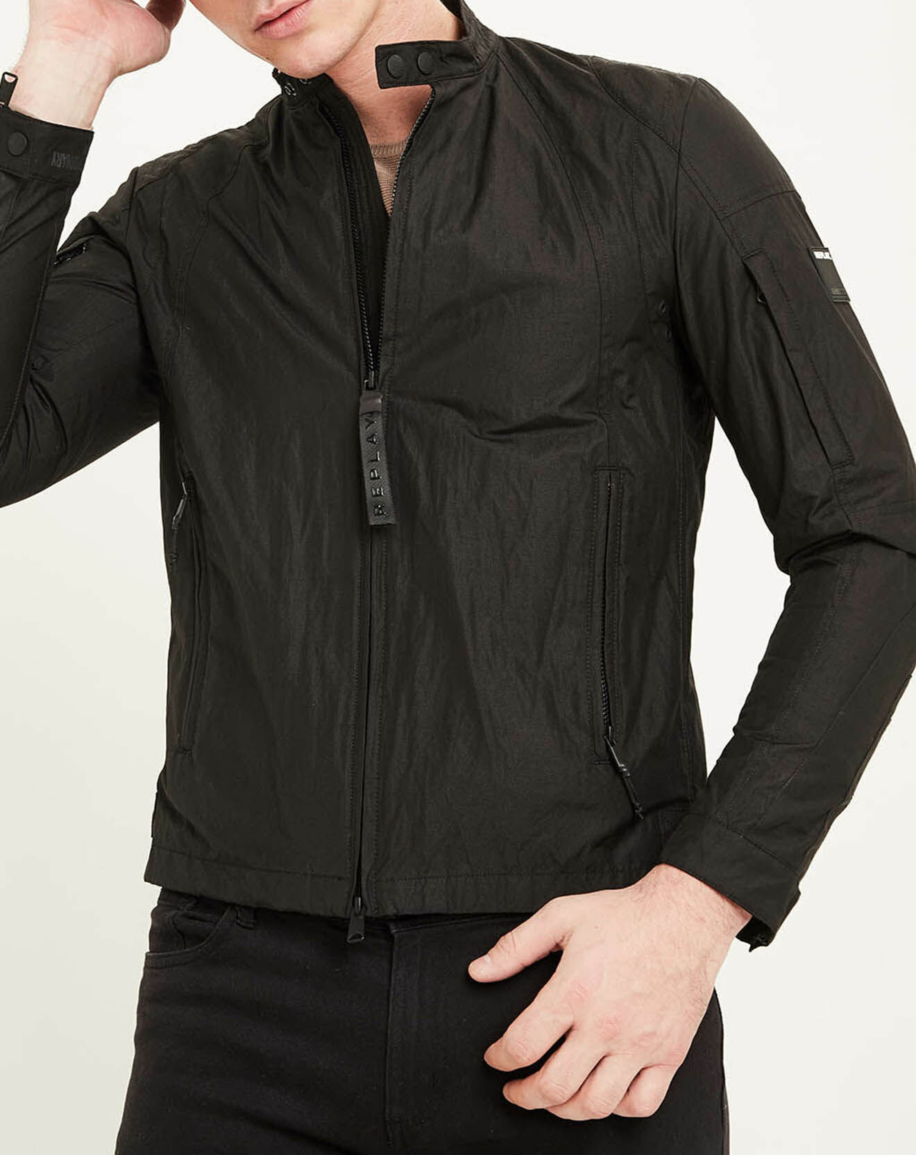 Replay Blouson Motard Nylon noir
