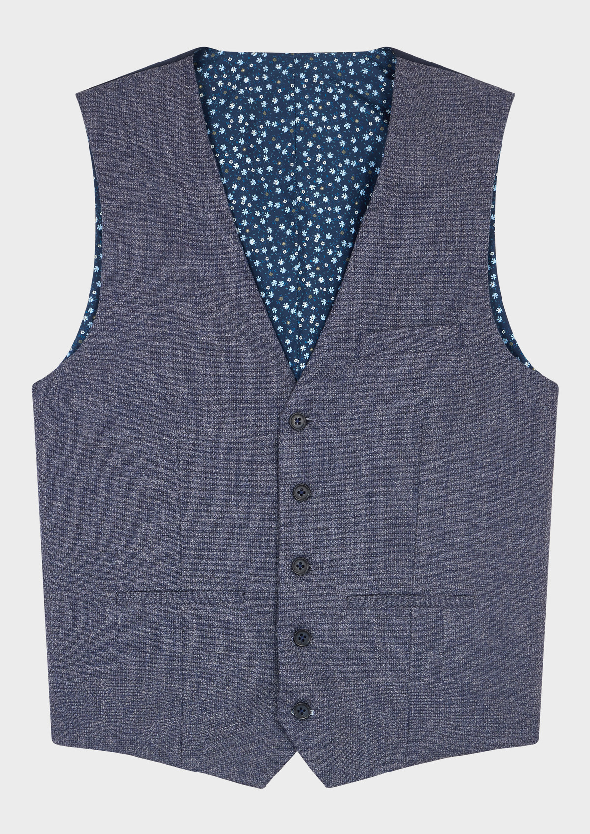Gilet casual en coton uni bleu indigo