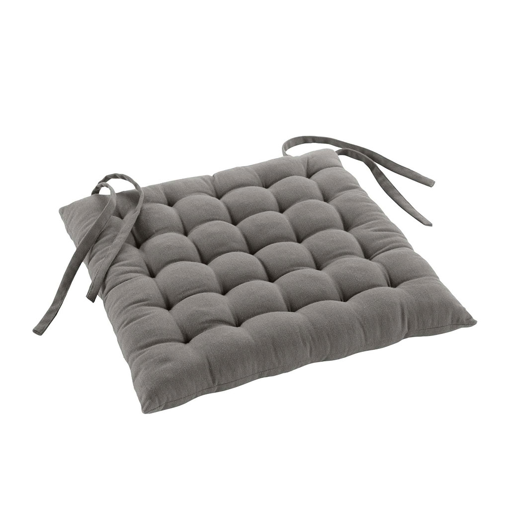 Galette de chaise TWILLY polycoton gris 38x38cm