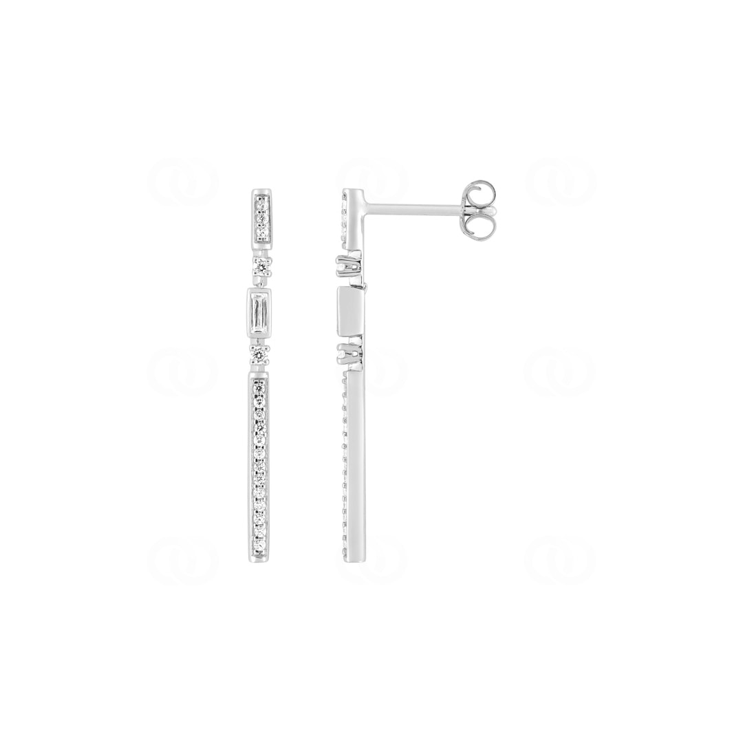 Ohrhänger 925 Silber rhodiniert mit Zirkonia