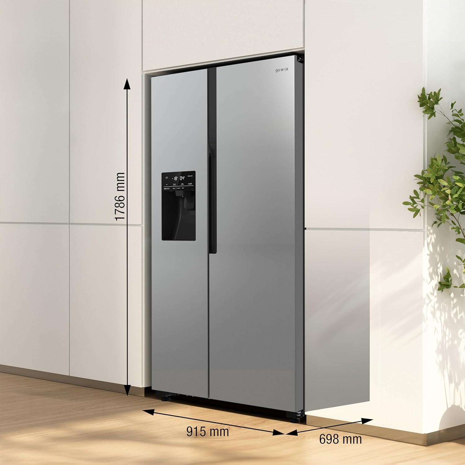 Gorenje NRR9185ESXL Side by Side Kühl-Gefrierkombination/NoFrost Plus/Inverter Kompressor/Wasser- und Eiswürfelspender/SensoTech / 178,6 cm/Kühlteil 376 l/Gefrierteil 190 l/Edelstahl