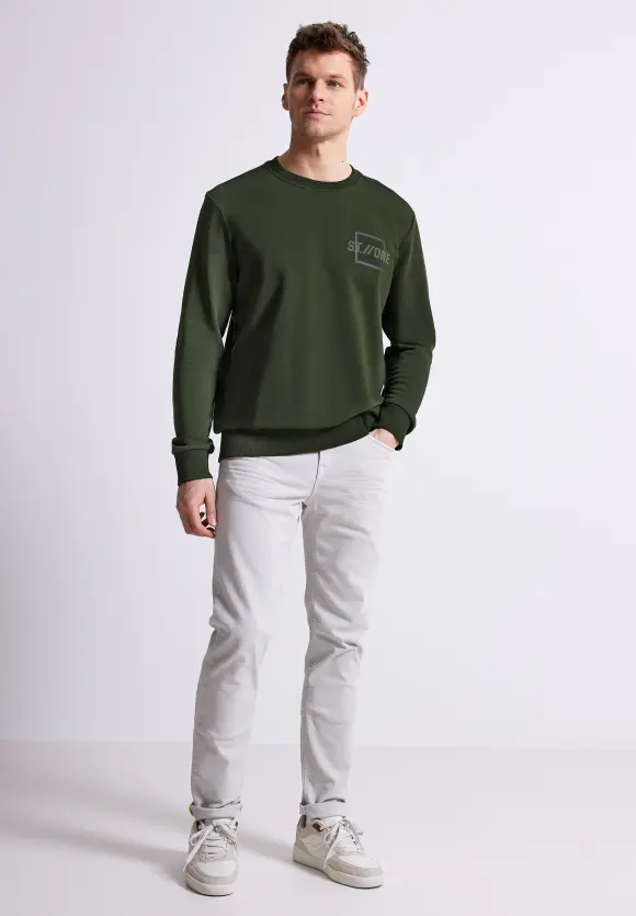 Sweatshirt mit Logoprint - forest green