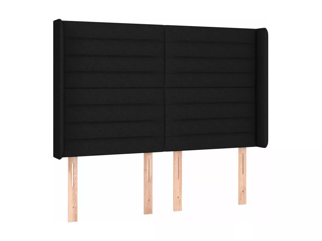 Sommier tapissier avec matelas et LED Noir 140x190 cm Tissu