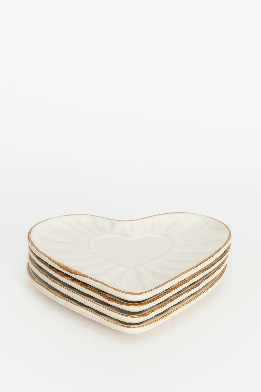 Beige gebaksbordjes hart