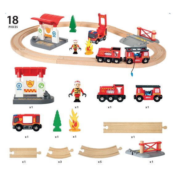 Circuit de train action pompier