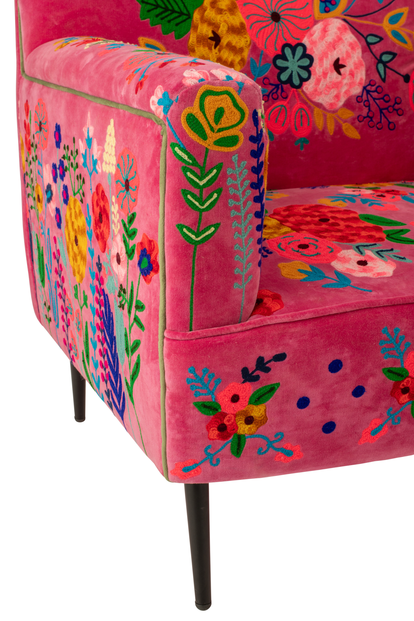 Fauteuil Bloemen Mangohout Fuchsia
