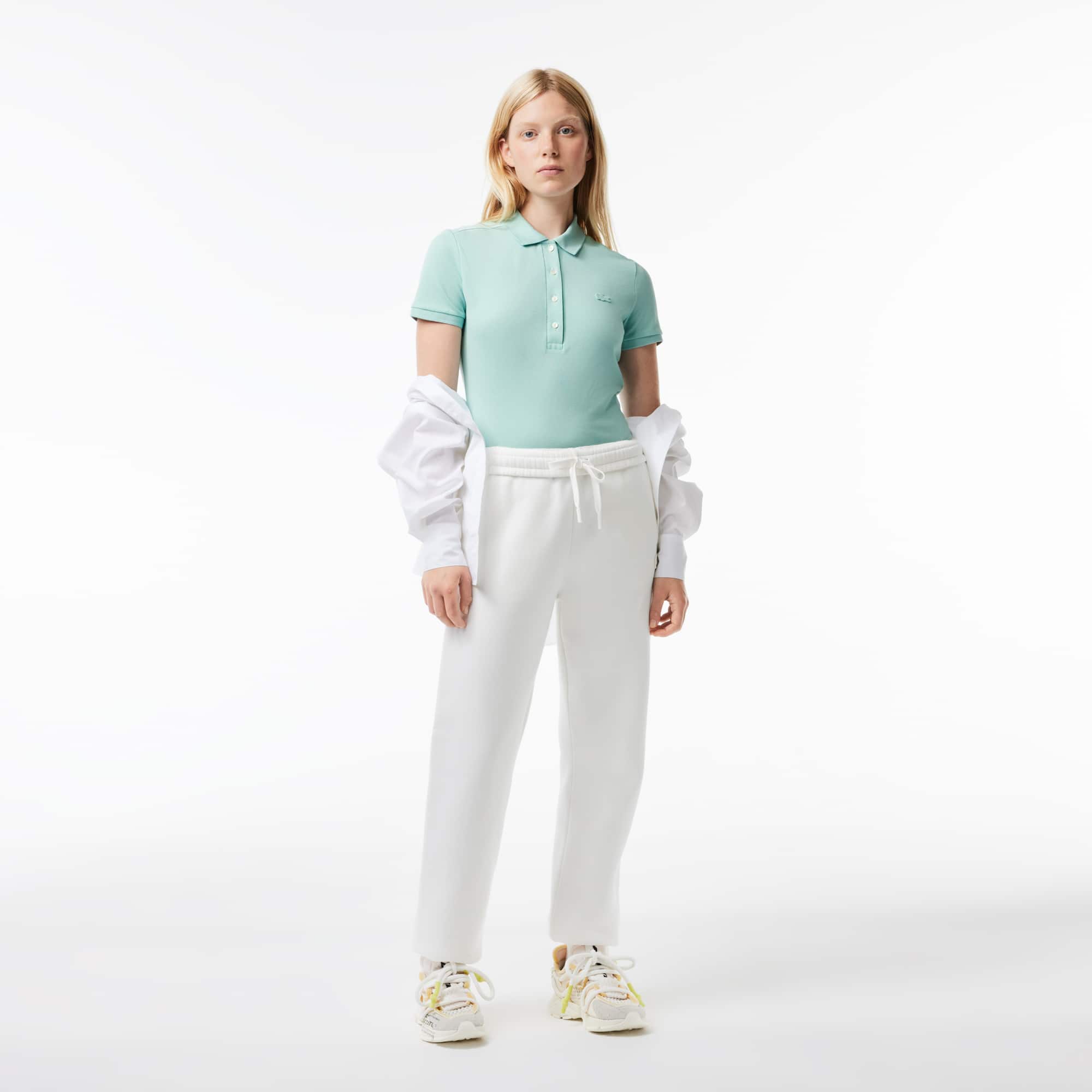 Polo L.12.D slim fit en mini piqué stretch Manches Courtes - Vert - Lacoste - Femme