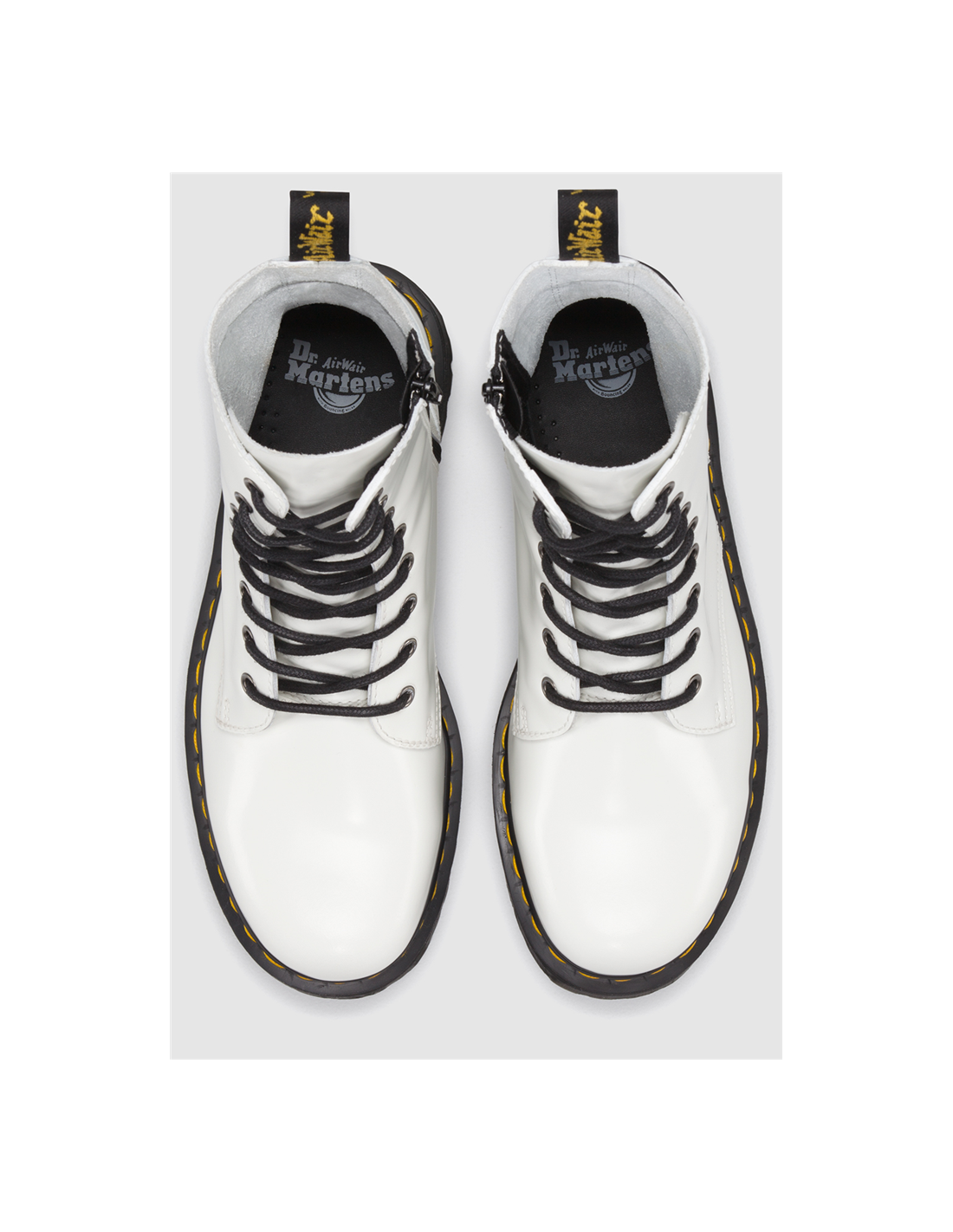 dr martens boots compensées femme jadon cuir polished smooth blanc