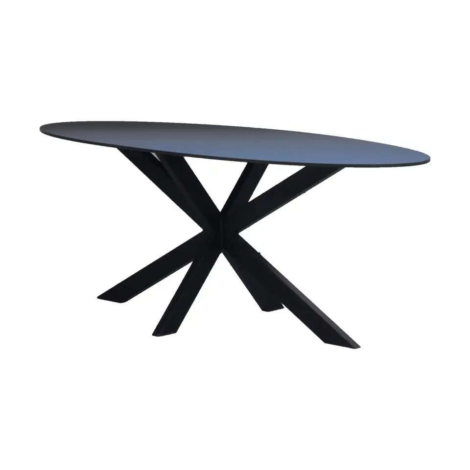 Eettafel Zwart Fenix Metaal - 200x90x76cm - Harper