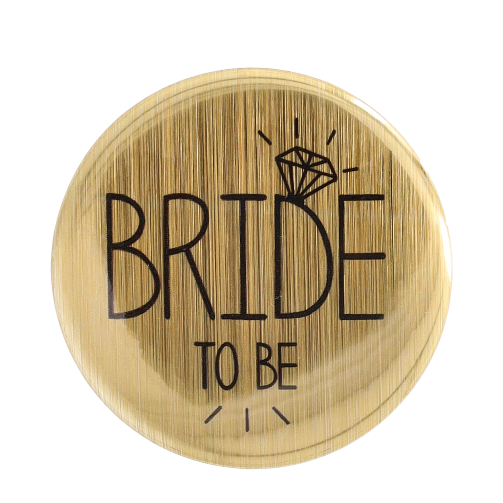 (6er Set) Deko Button Team Bride / Bride To Be Pin Accessoire Junggesellinnenabschied Brosche - Gold / Schwarz