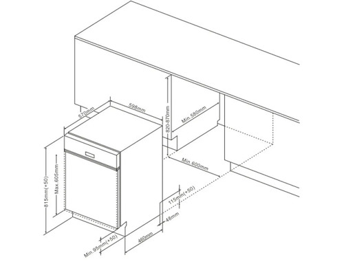 Amica EGSPU 513 911 E inbouwvaatwasser, 60 x 87 x 58 cm, voor 13 couverts, 11 l inhoud, 47 dB(A)
