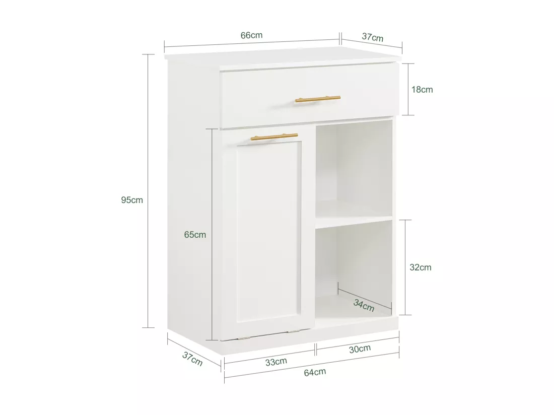 Armoire À Linge Avec Bac À Linge Pliable Meuble Bas Commode Pour Salle De Bain, BZr66-w