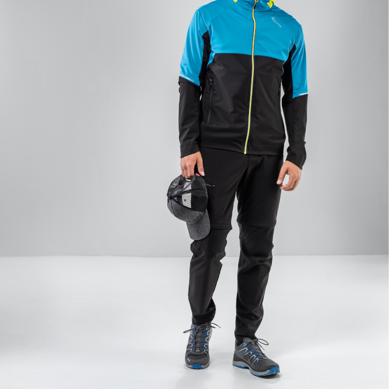 Löffler T-Zip Tapered Active Stretch Light zwarte heren outdoorbroek