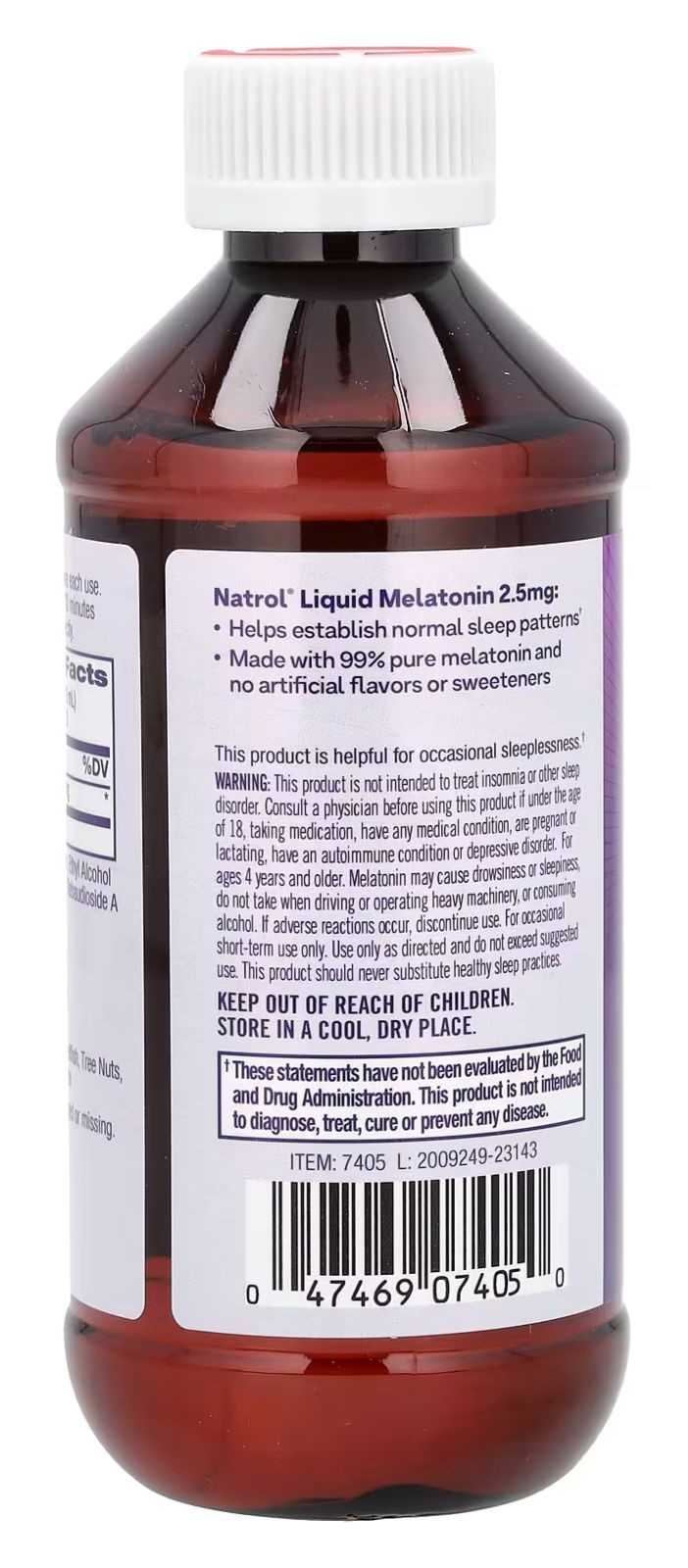 Melatonina líquida Natrol com sabor de frutas vermelhas 237 ml