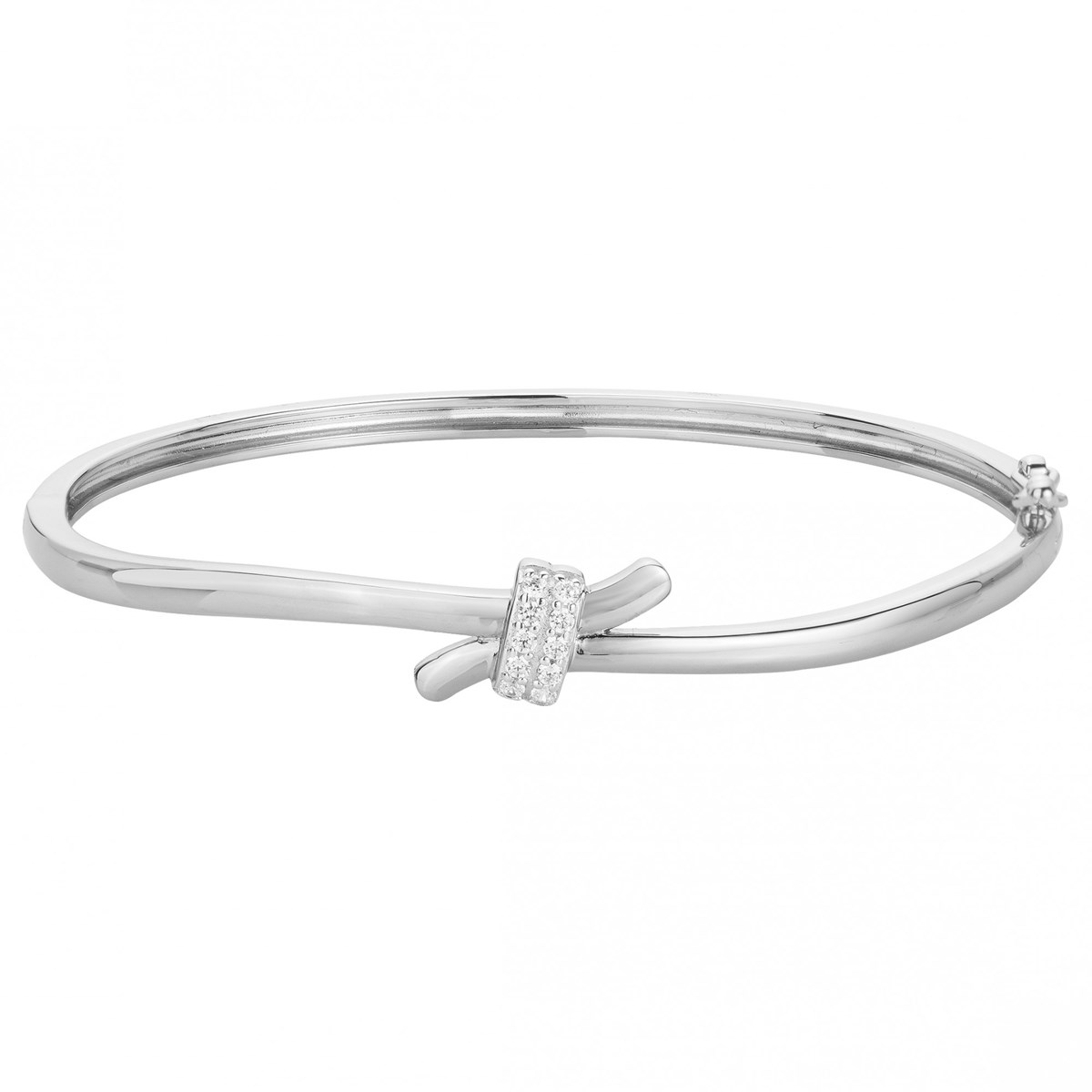 Bracelet rigide en Argent avec oxyde de zirconium blanc