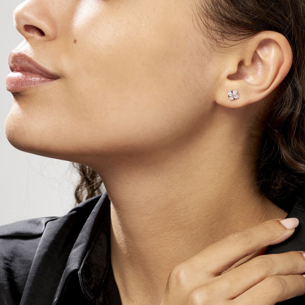 Boucles D'oreilles Pendantes Gladysse Or Rose Oxyde De Zirconium