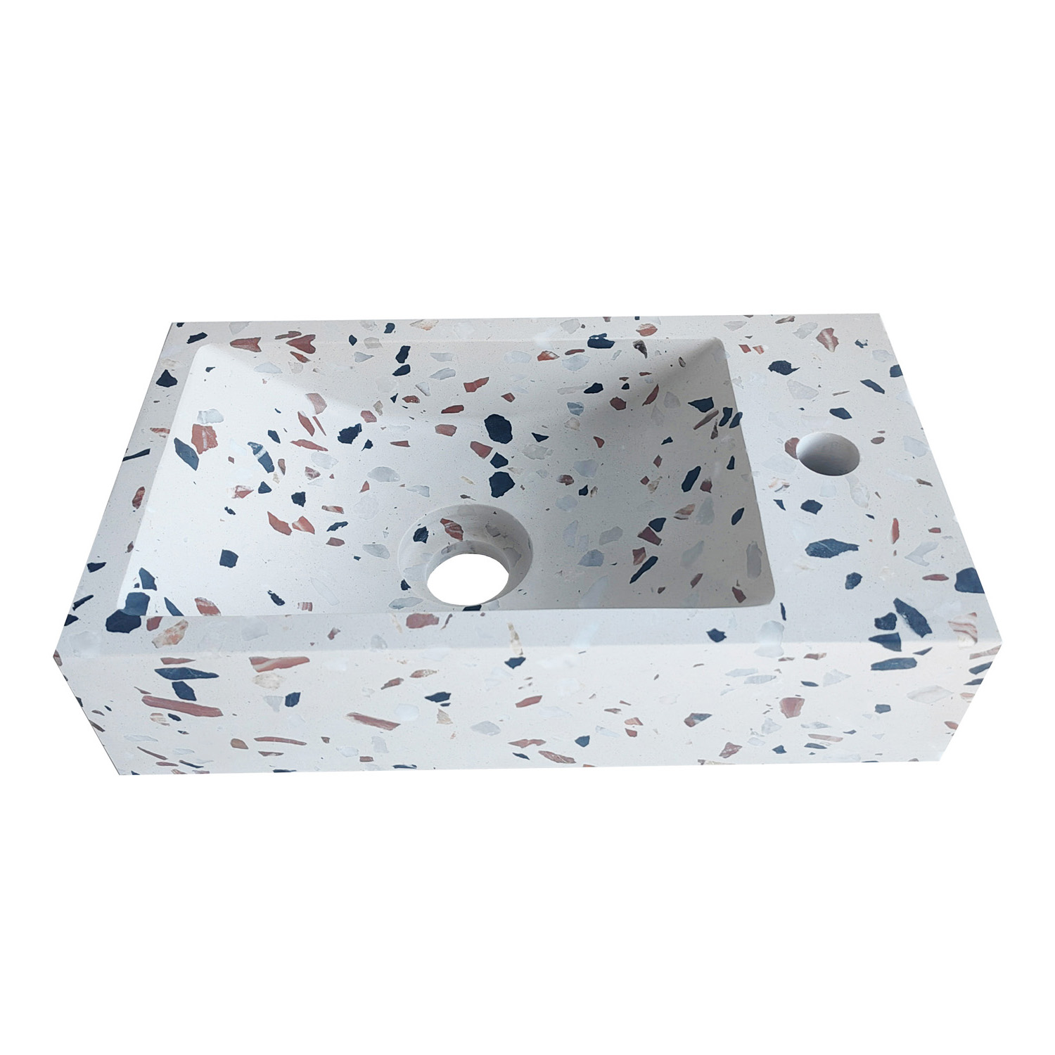 Fontana Terrazzo toiletmeubel met ribbelfront 40cm wit mat