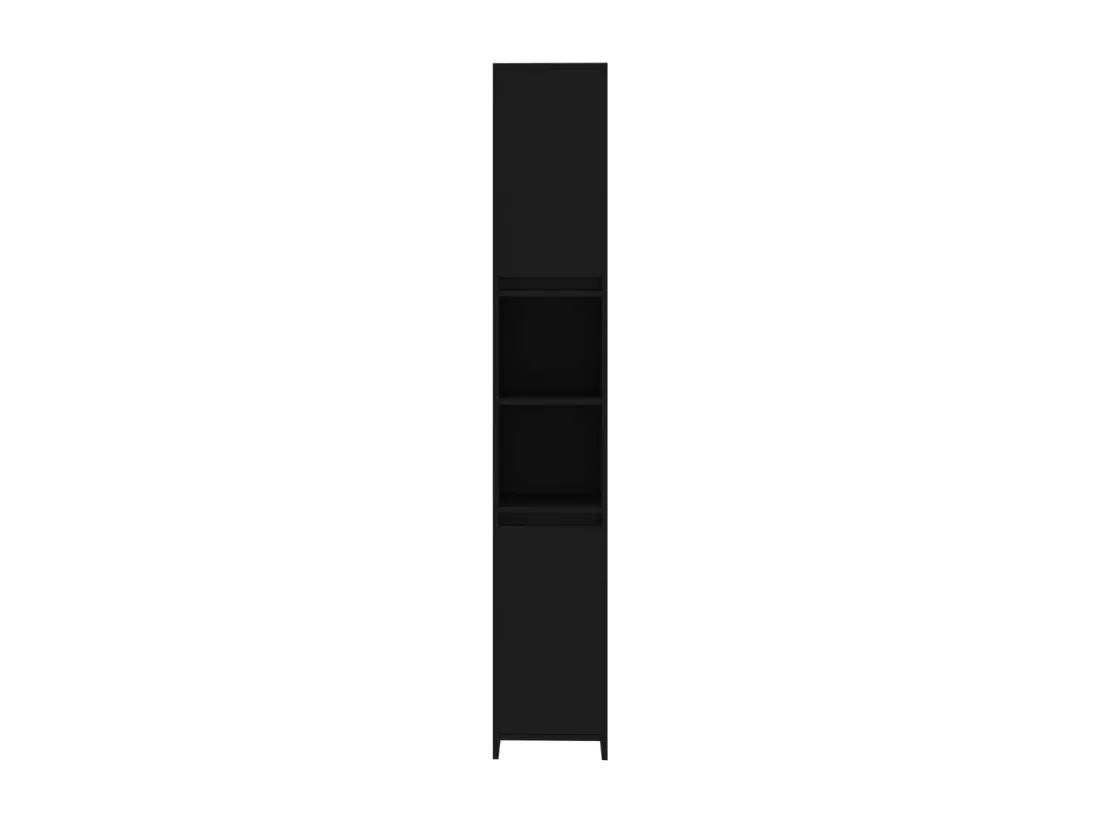 Armoire de salle de bain Noir 30x30x183,5 cm Bois d'ingénierie