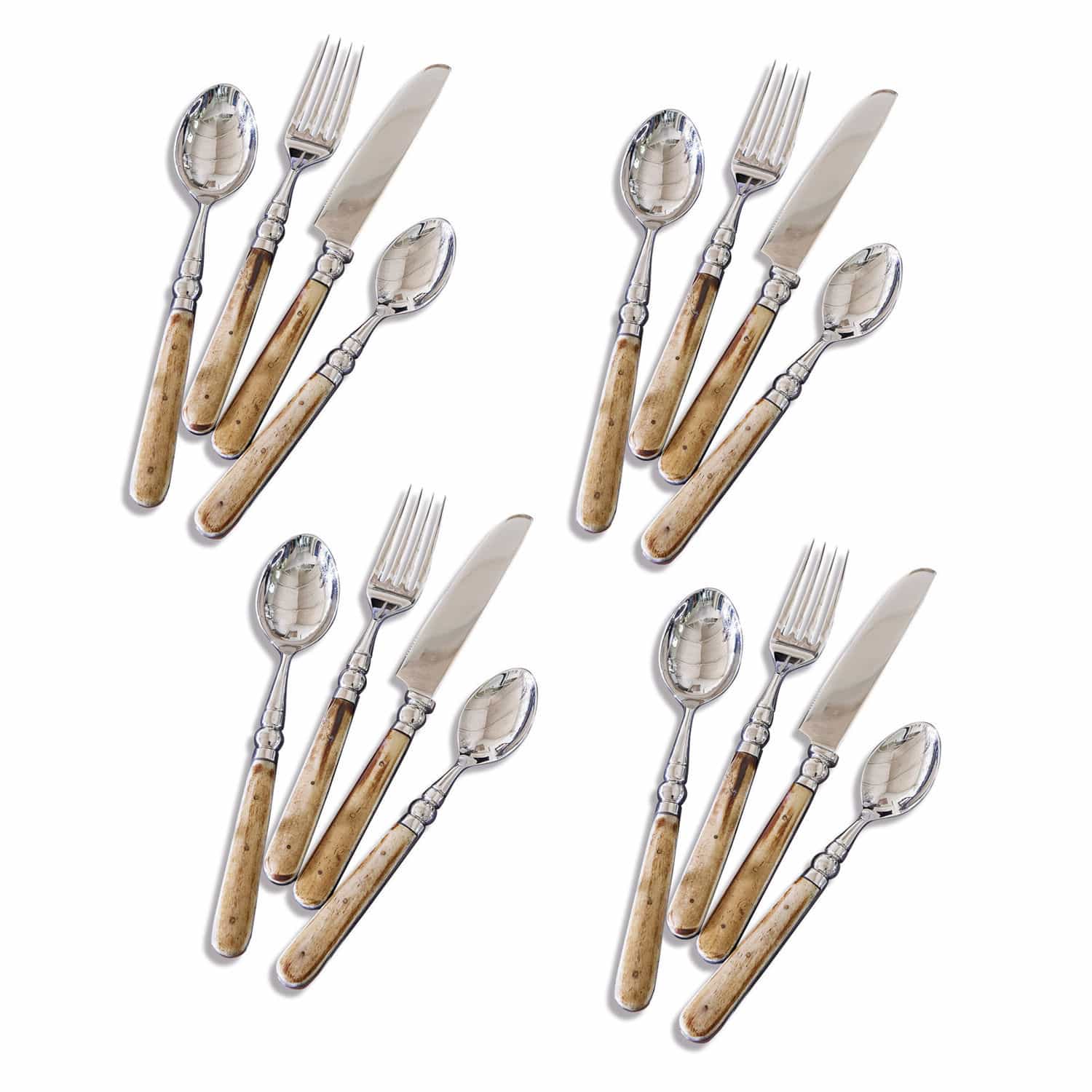 Besteck Bigeste 16er Set | silber/braun