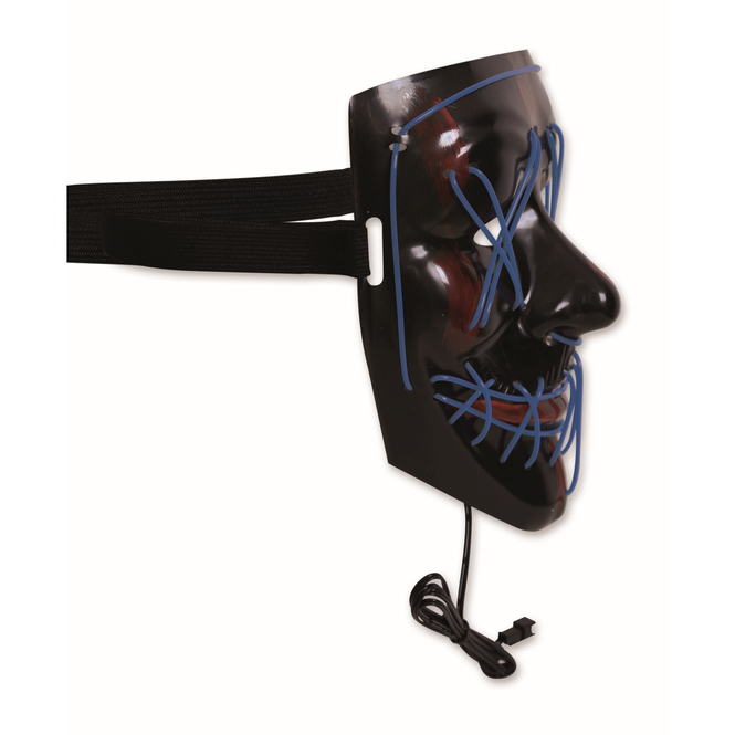 Leuchtende Halloweenmaske - für Erwachsene - blau