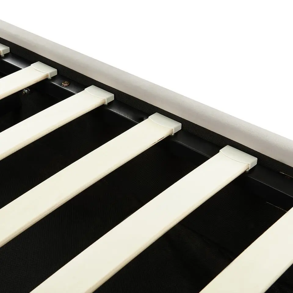 LAVAUR - Bed met opbergruimte - Taupe - 180 x 200 cm - Fluweel