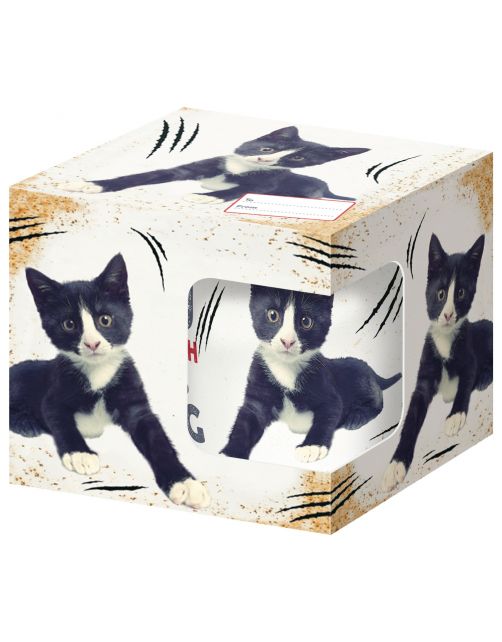 Plenty Gifts Mok Black White Cat - Cadeau - per stuk
