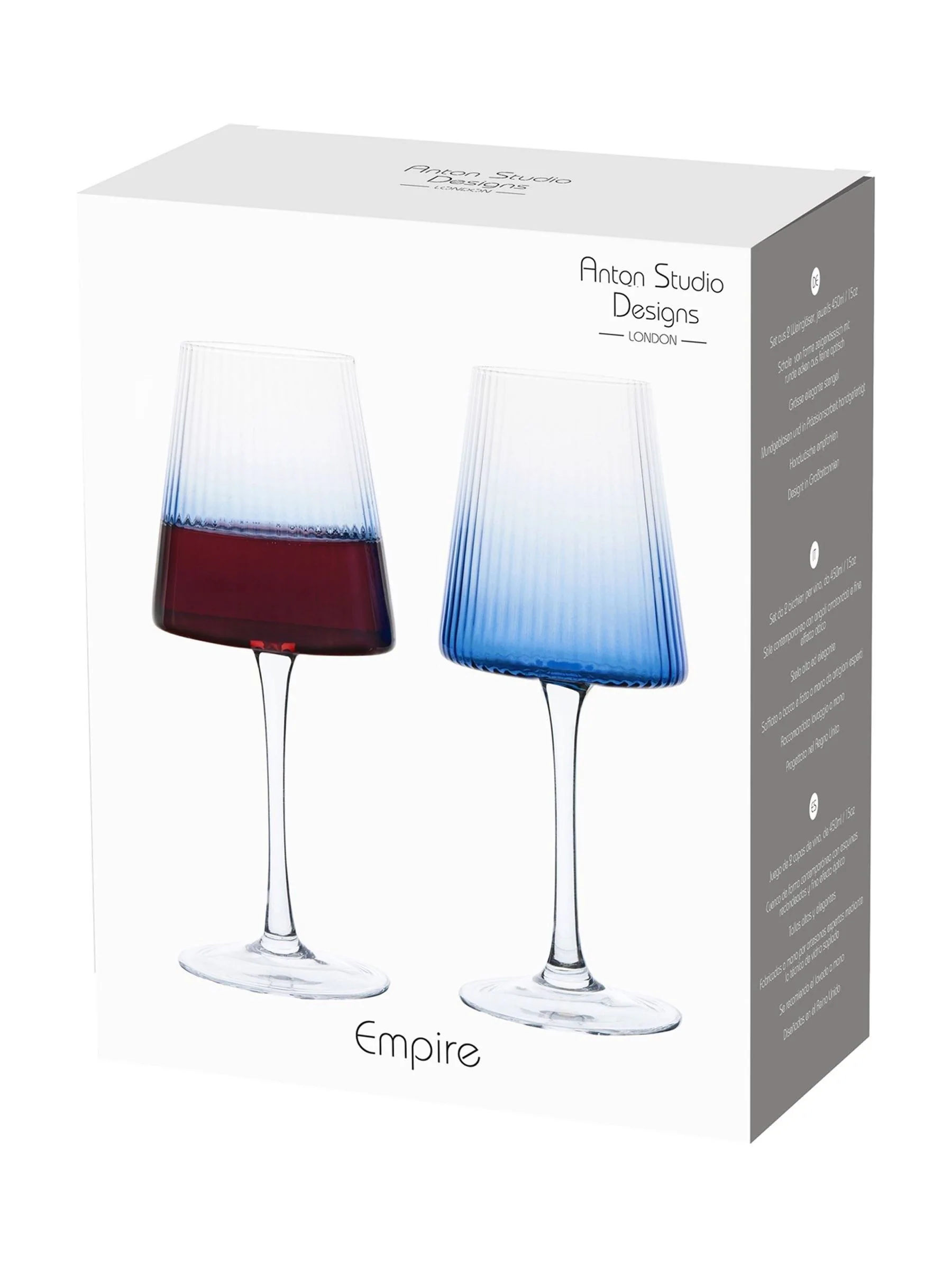 Anton Studio Designs Set of 2 Empire Wine Glasses