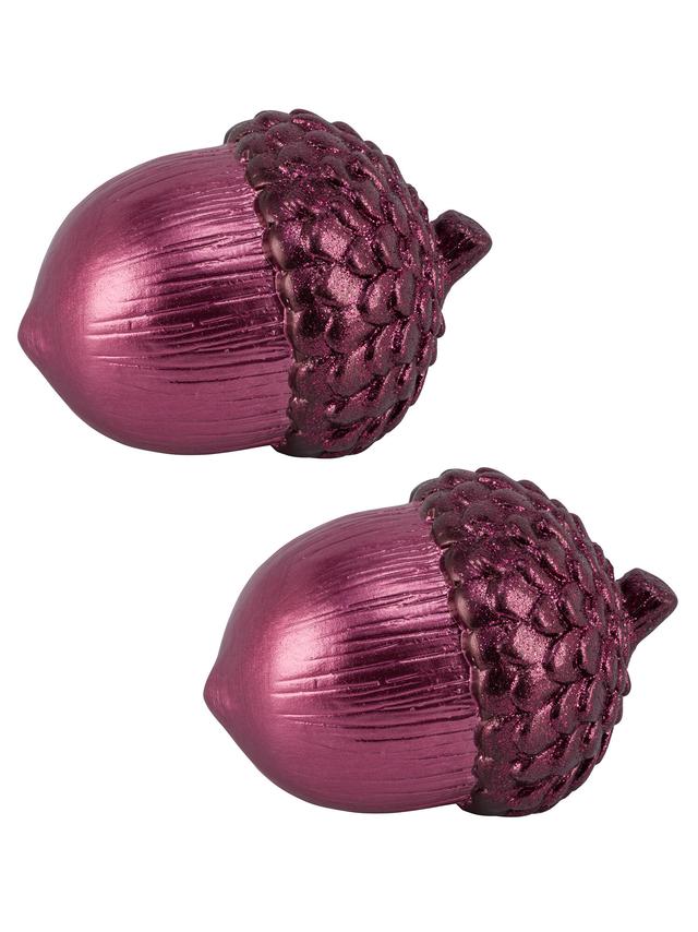 Deko-Eicheln aus Keramik, pink, 2er-Set