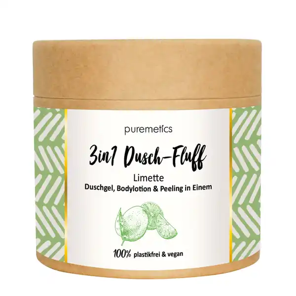 3in1 Dusch-Fluff Limette mit Meersalzpeeling