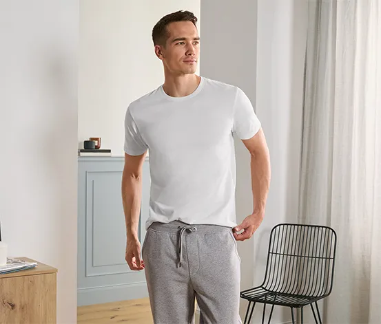 2 T-Shirts mit Rundhalsausschnitt, weiß