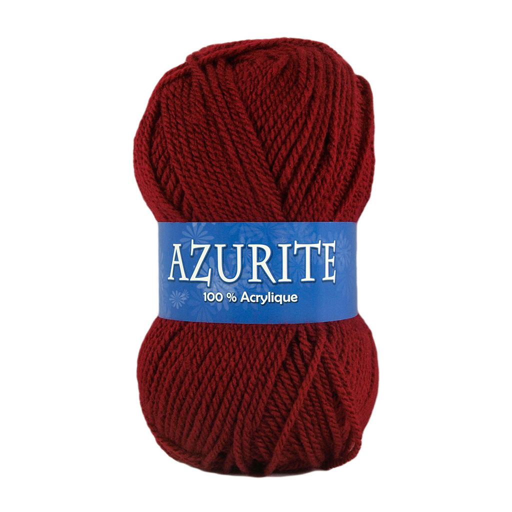 Lot de 10 pelotes de laine AZURITE bordeaux 50g