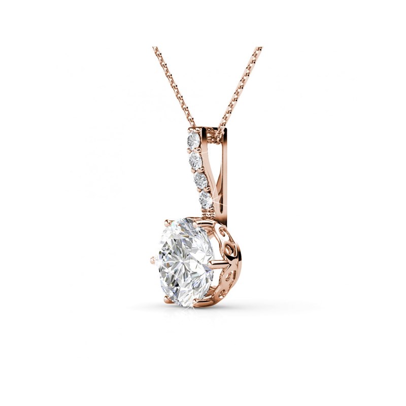 Pendentif Kristine - Or Rosé et Cristal