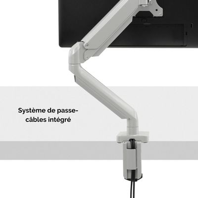 Fellowes Platinum series - Bras porte écran simple réglable - fixation sur bureau - blanc