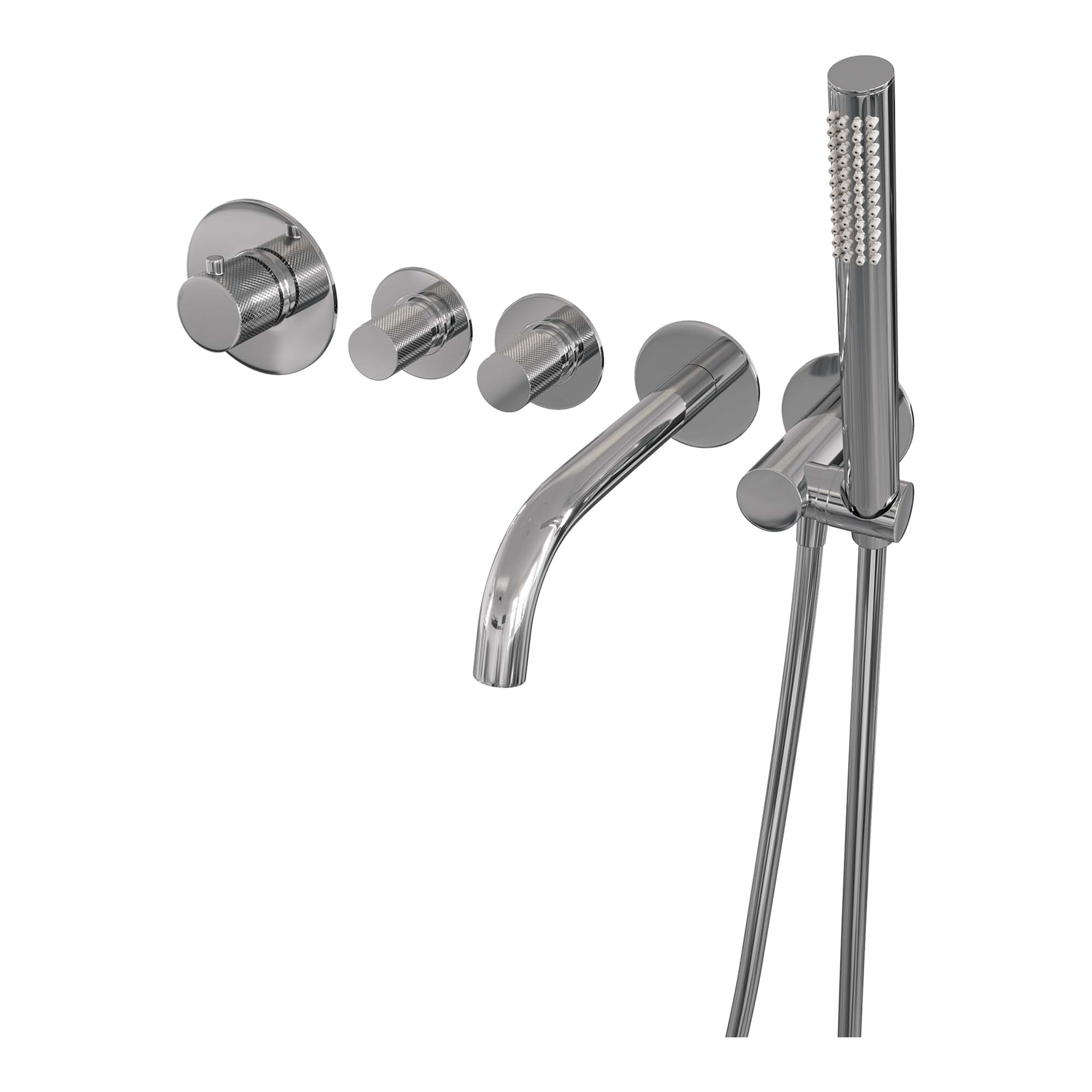 Brauer Chrome Carving inbouw badkraan met staafhanddouche chroom