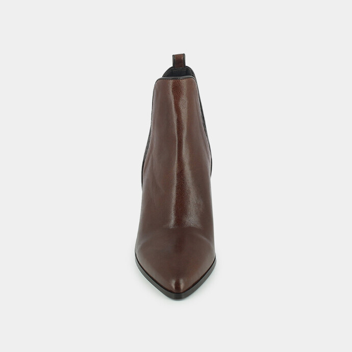 Bottines à talons  en cuir marron