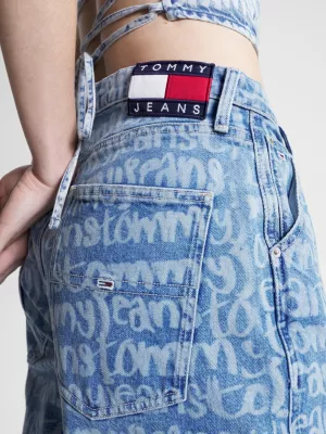 Calça jeans Daisy Low Rise Baggy com estampa de nome