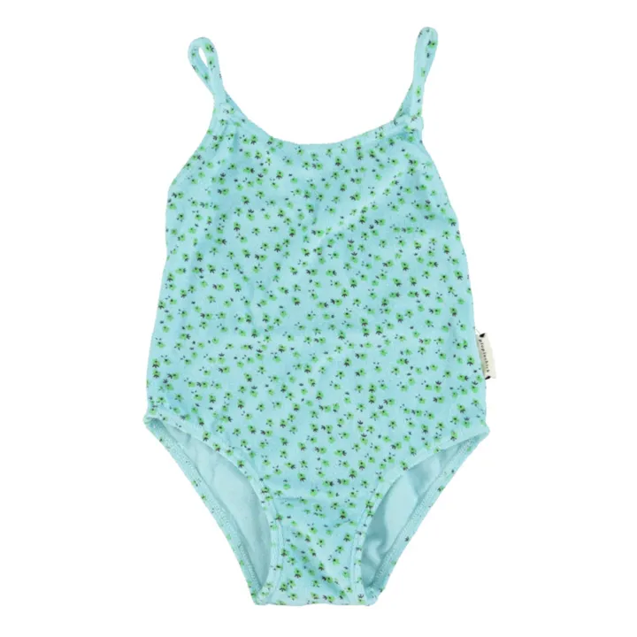 Piupiuchick Maillot de Bain Eponge Fleur Coton Bio | Bleu ciel