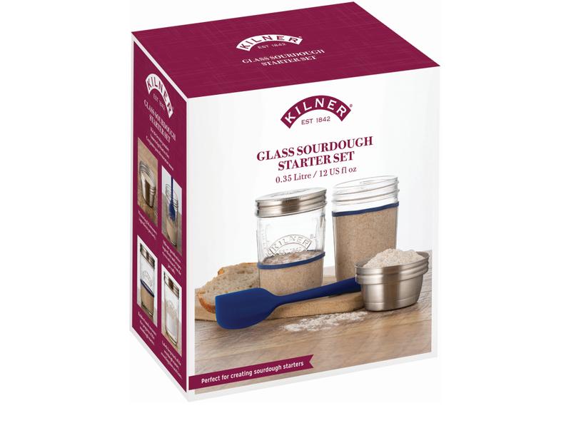 Kilner Sauerteigglas Starter-Set 350 ml, 2 Stück Set zum Herstellen von Sauerteig