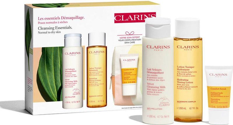 Clarins - Cleansing Essentials Set - 3 Verzorgingsproducten - Voor Normale Tot Droge Huid