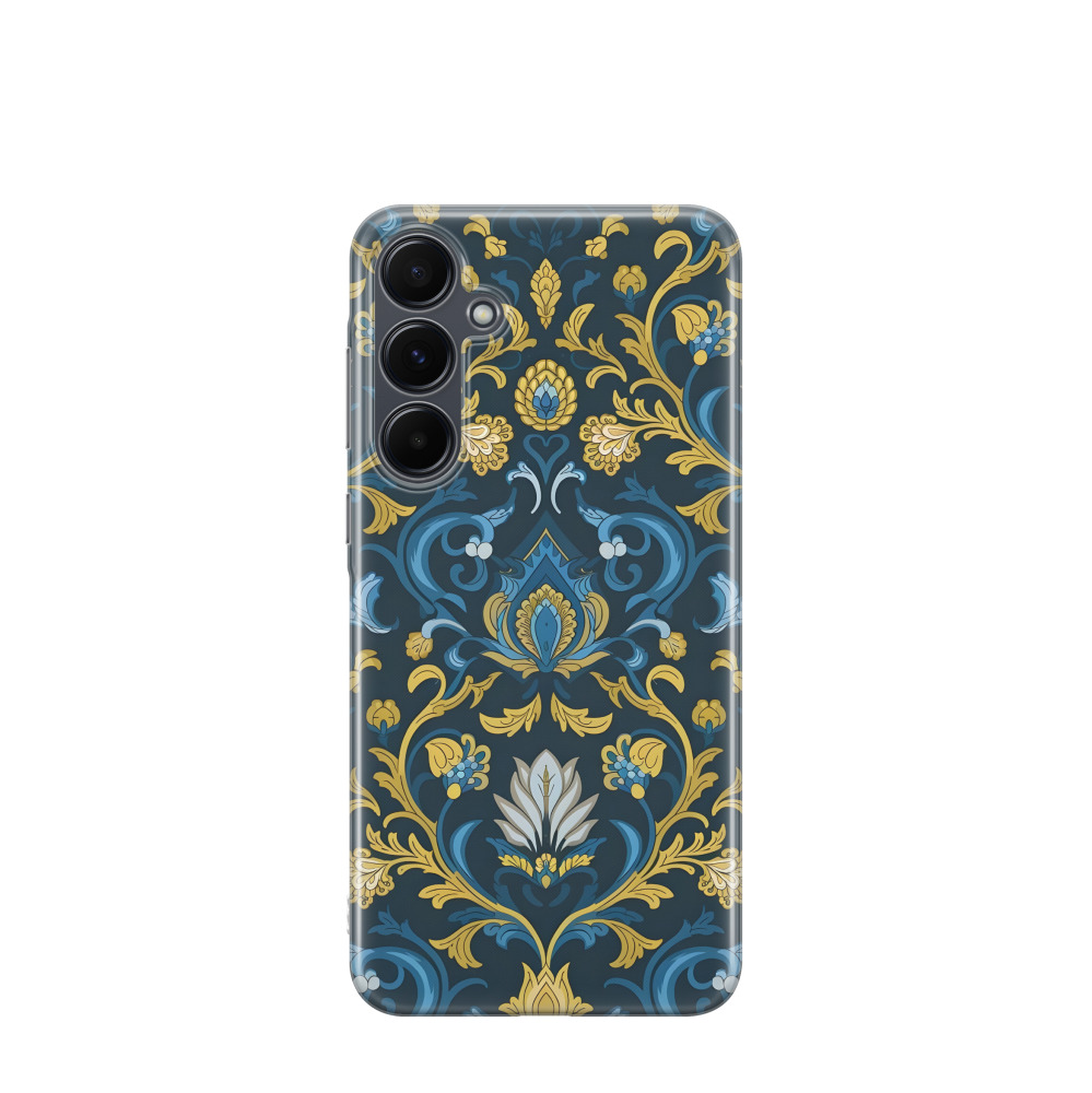 Samsung Galaxy A55 Gummi Hülle Majolika Nocturne - Blau