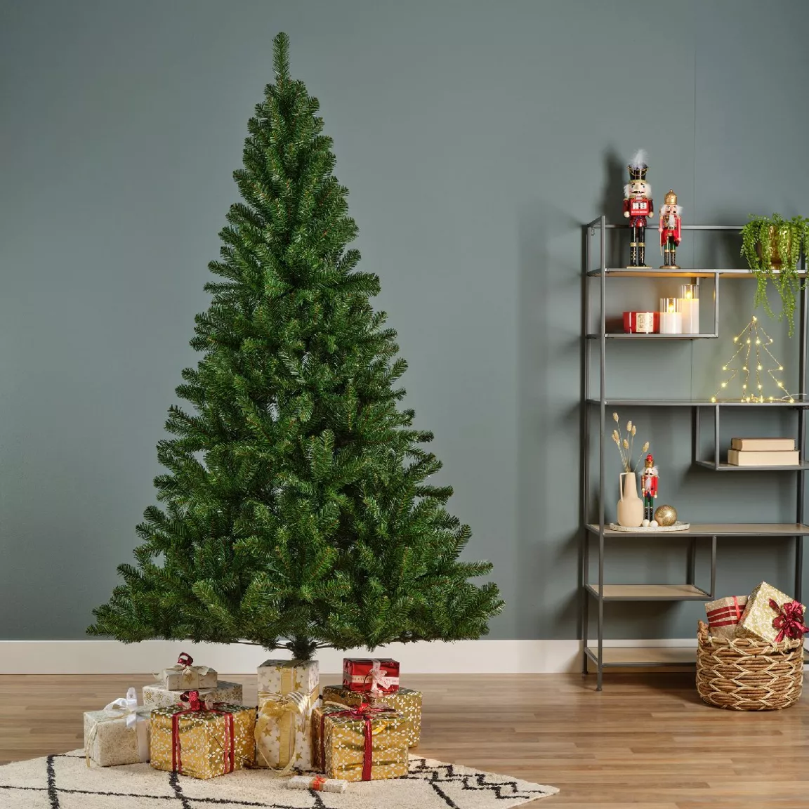 Sapin artificiel de Noël King H180 cm Vert sapin