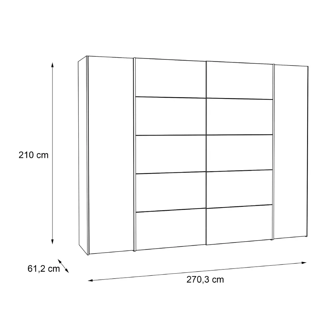 Schwebe-/Drehtürenschrank Narago 270 x 210 cm