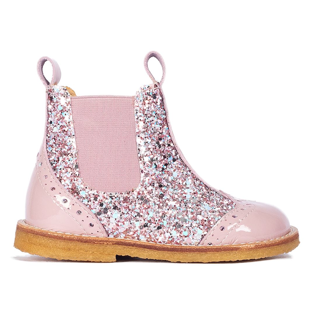 Angulus Klassisk Chelsea støvle med funklende glitter