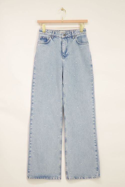 Denim spijkerbroek met parels