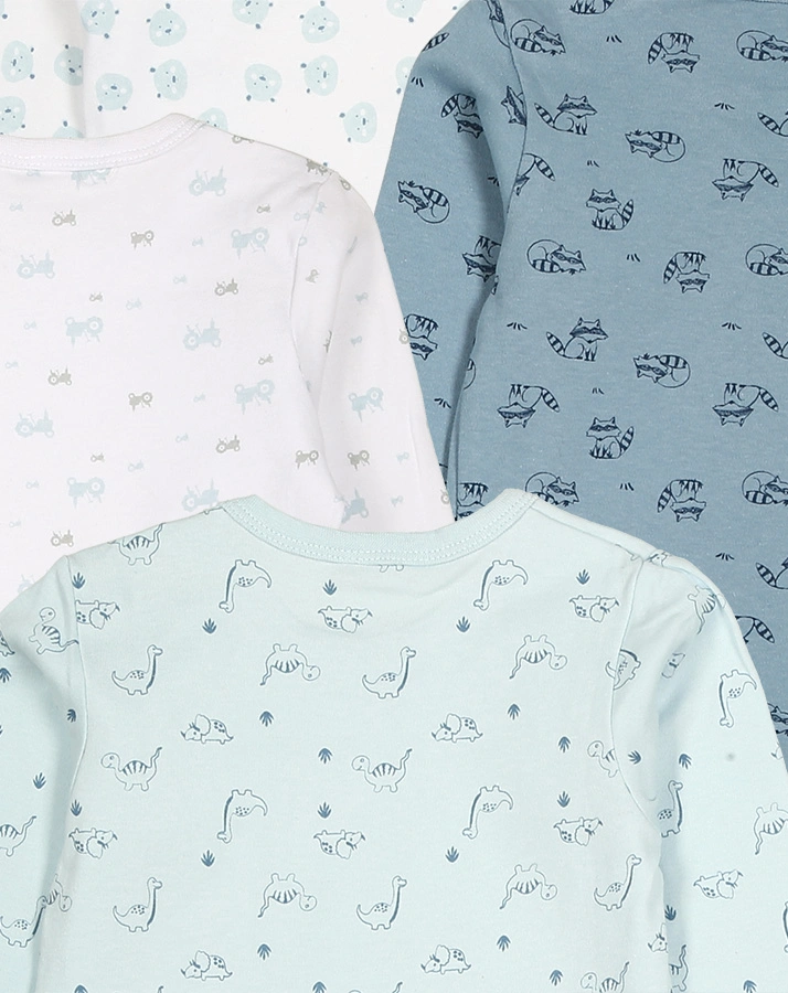 Langarmbody CUTIE BOY  4-er Pack in weiß/blau