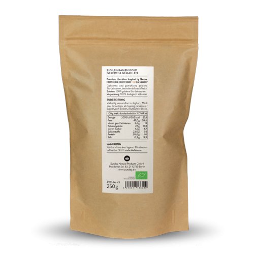 Sunday Natural Products  BIOLEINSAMEN GOLDGEKEIMT & GEMAHLEN