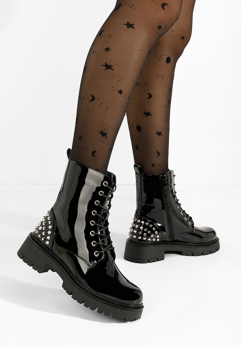 Bottines à plateau noires Erminia